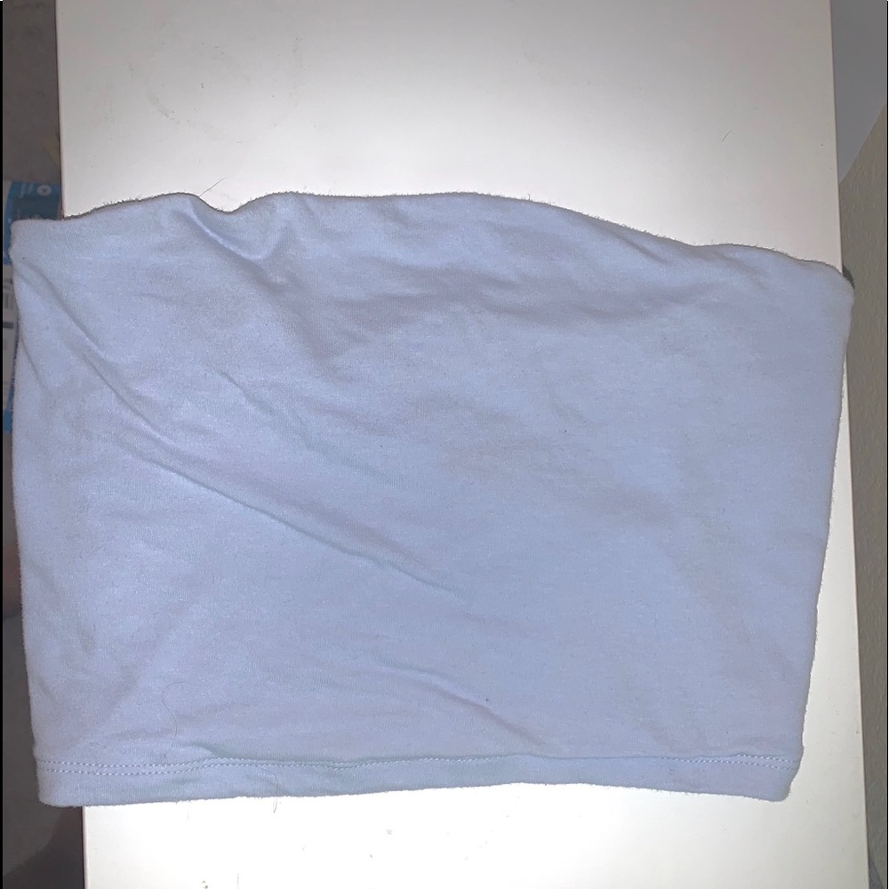 Baby blue garage tube top